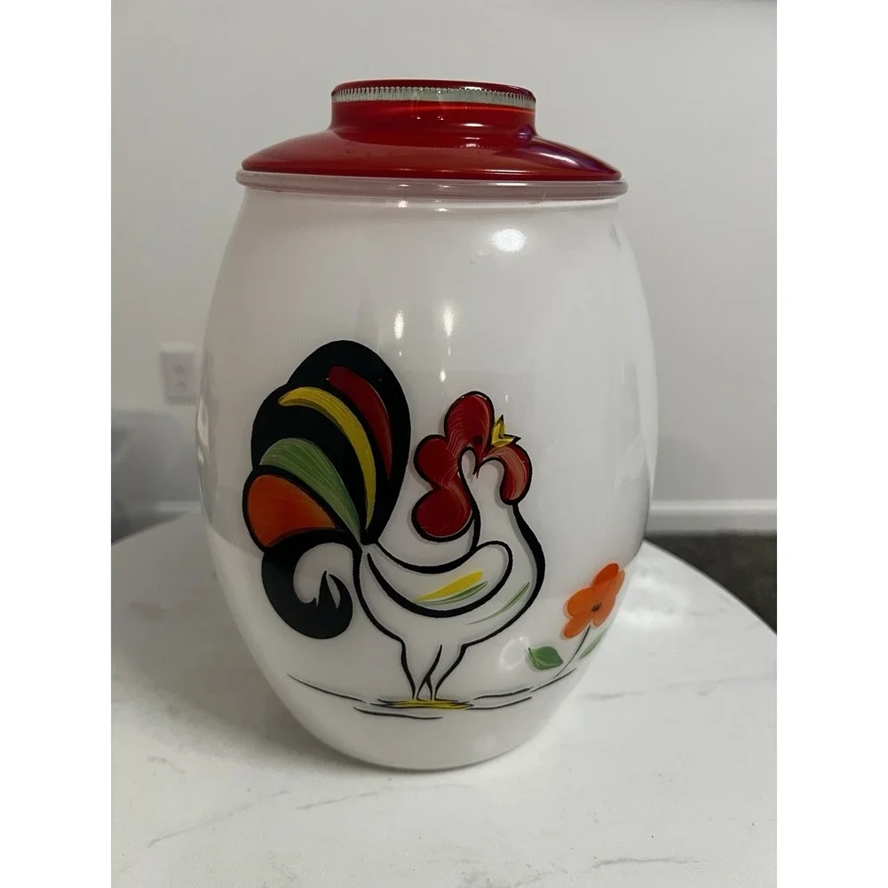 Vtg Bartlett Collins Cookie Jar Proud Rooster Canister Farmhouse Cottage Chicken